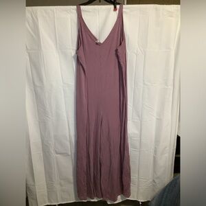 Athleta Dusty Mauve Scoop Neck wide leg romper